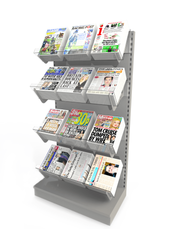 Click Here To Enlarge This Photo Of Bartuf  4 Tier High Volume Newspaper Wall Bay