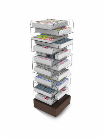 Click Here To Enlarge This Photo Of Bartuf Corner Tower 15 Shelves Newspaper Display